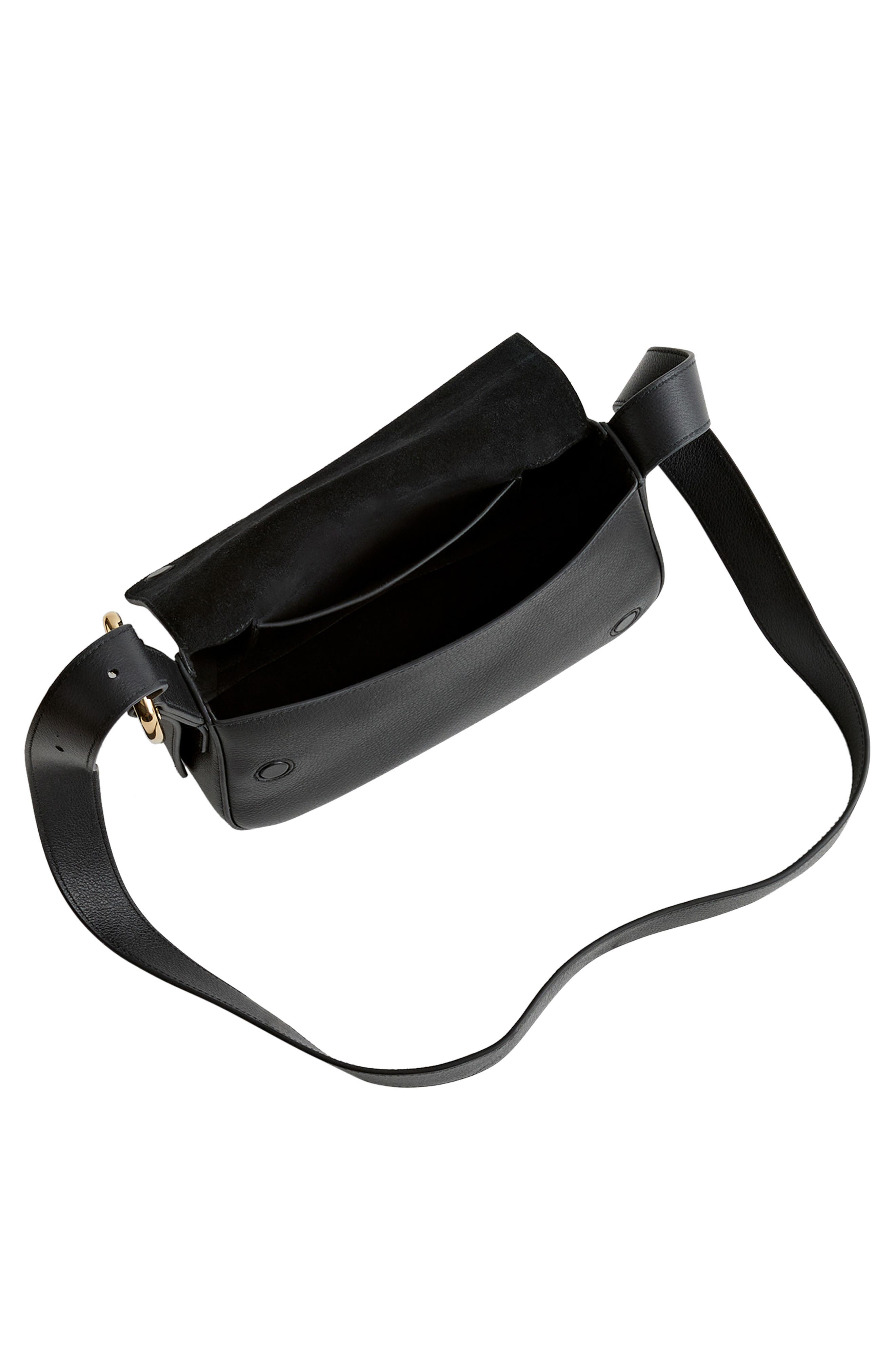 Madewell The Sculptural Buckle Leather Crossbody Bag, Alternate, color, 