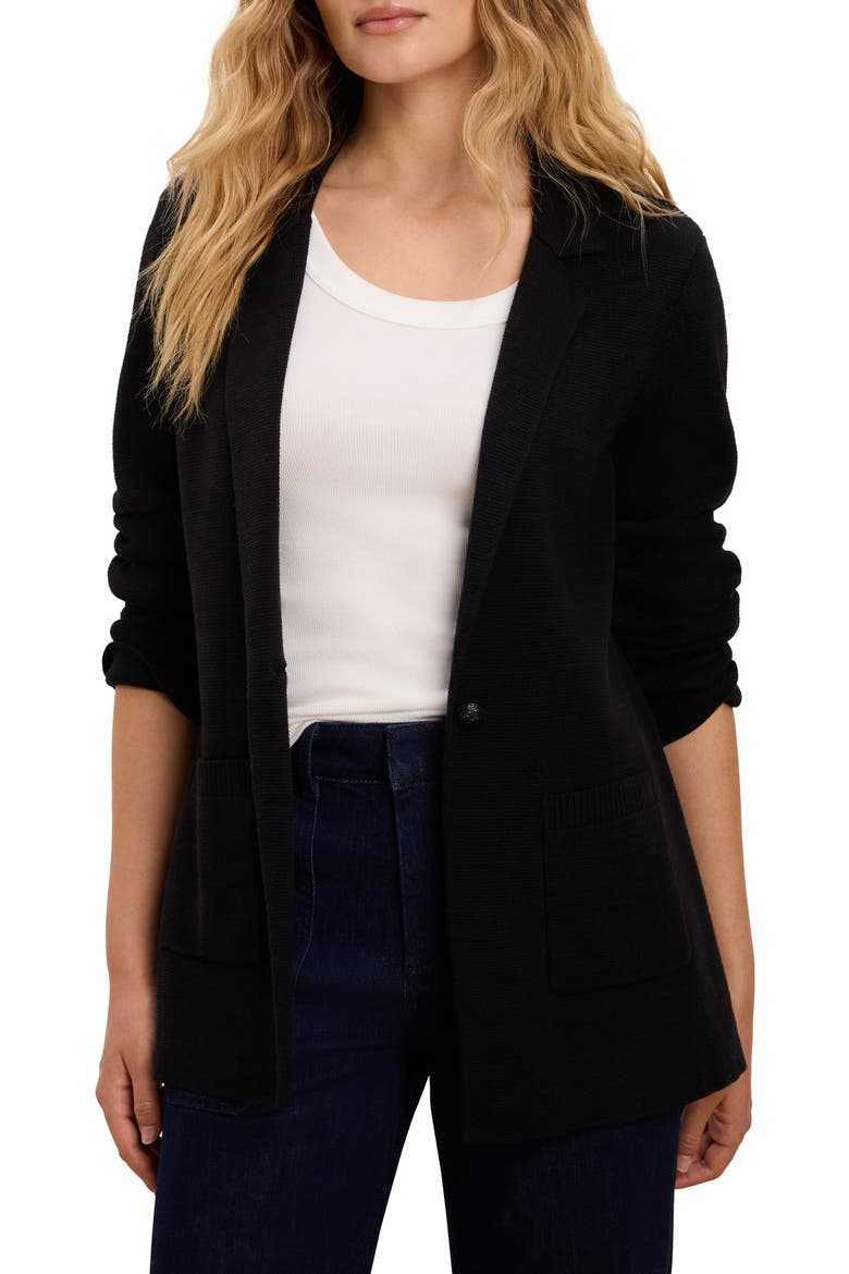 Elegant Knit Blazer, Main, color, BLACK ONYX