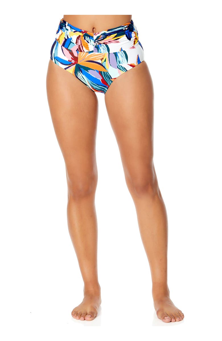 Anne Cole Women's Riviera Floral Shirred Waistband Bikini Swim Bottom, Alternate, color, Multicolored