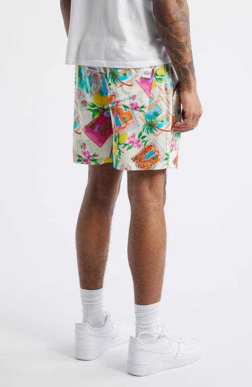 Native Youth Summerscatter Print Shorts In White