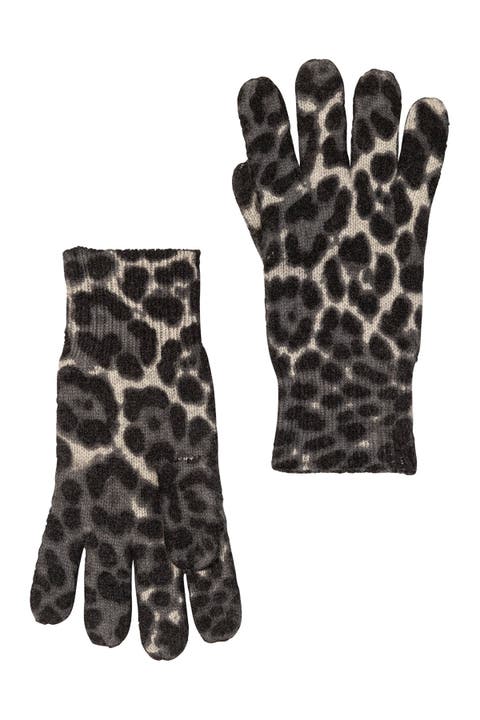 Cashmere Animal Print Gloves