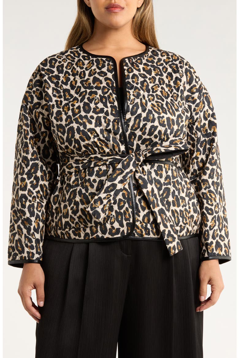 Reversible Leopard Print Quilted Jacket, Alternate, color, NATURAL LEOPARD