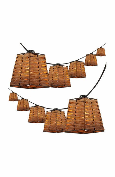 Quinn 10-Light Indoor/Outdoor Classic Vintage Incandescent G40 Square Shaded String Lights