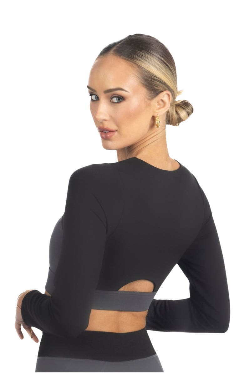 AKALIA Alisha Color Block Activewear Long Sleeve Top, Alternate, color,