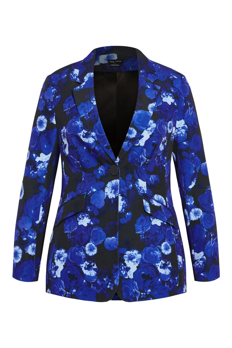 Kiara Floral Notched Lapel Blazer, Alternate, color, MOONLIT