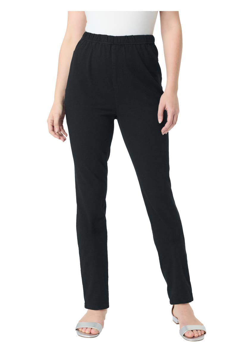 Roaman's Knit Jean Jegging, Main, color, Black