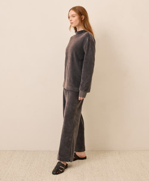 Pact Organic Cotton Pure Velour Wide Leg Pant In Gray