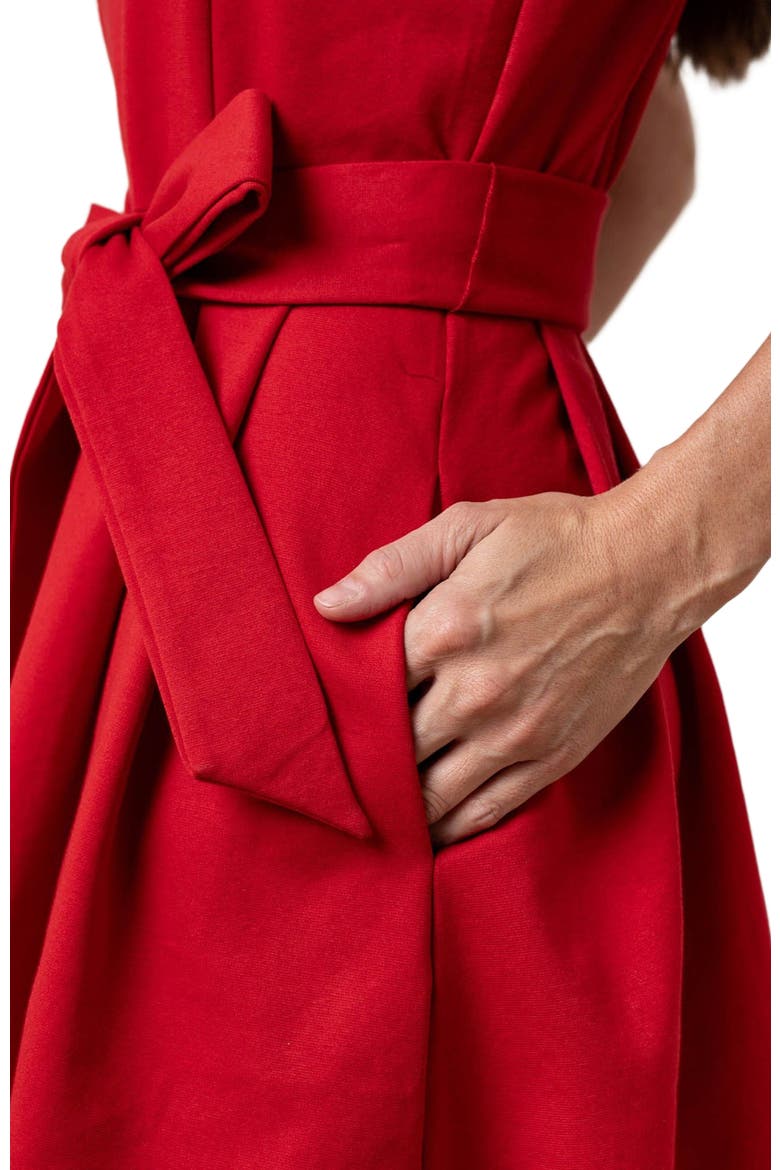 Women's Sleeveless Ponte Skater Dress, Alternate, color, Red Ponte Skater