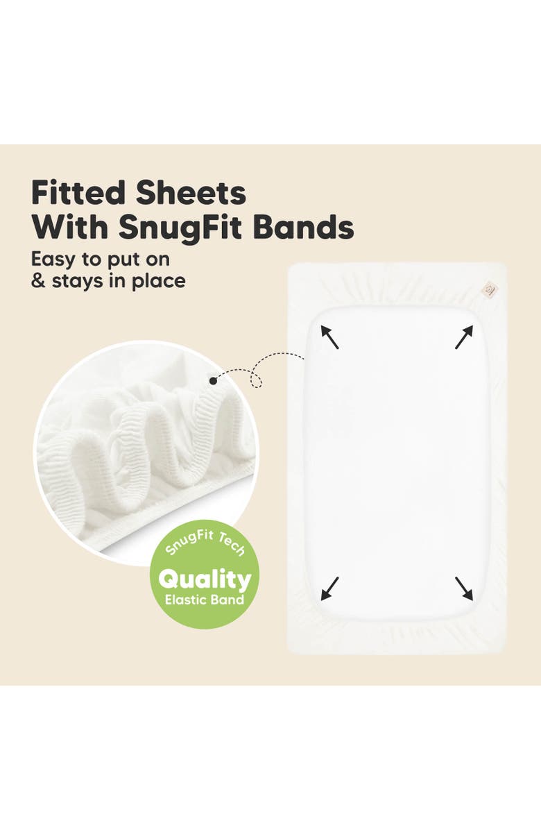 KeaBabies 2-Pack Isla [Protect+] Waterproof Crib Sheets, Alternate, color, Soft White