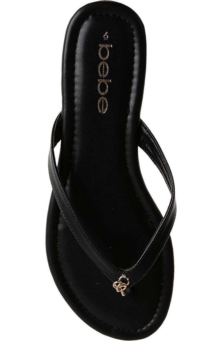 bebe Logo Charm Flip Flop, Alternate, color,