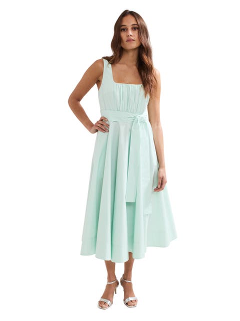 Melinda Cotton Tie Midi Dress