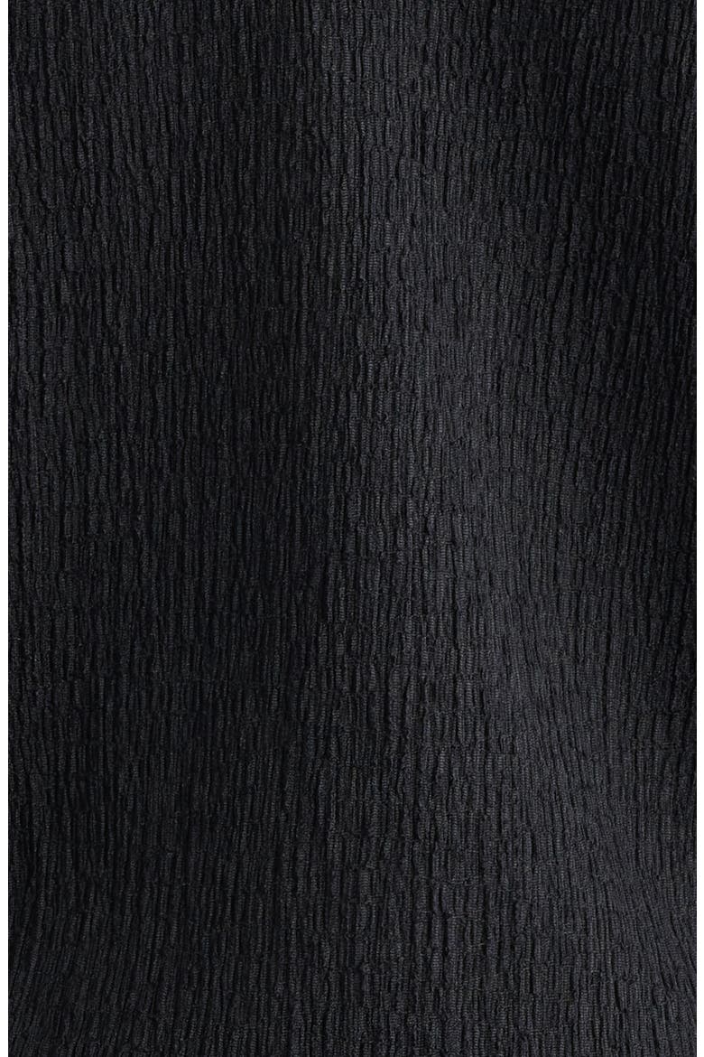 Lace Trim Crinkle Top, Alternate, color, ANNE BLACK