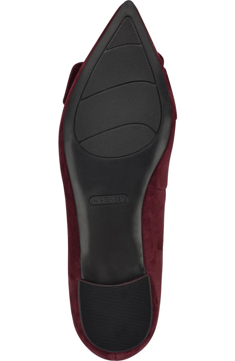 Nine West Jesike Pointed Toe Flat, Alternate, color, Dark Red