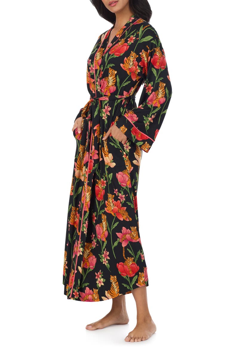 Print Long Robe, Alternate, color, BLKGRD FLR