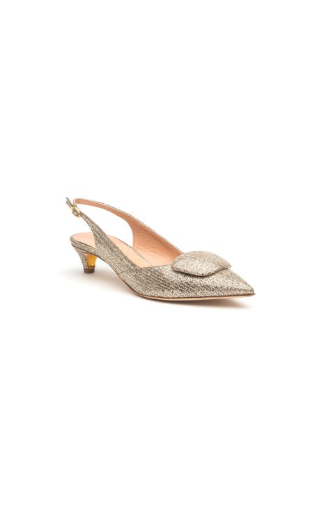 Misty Metallic Pebble Slingback Shoes