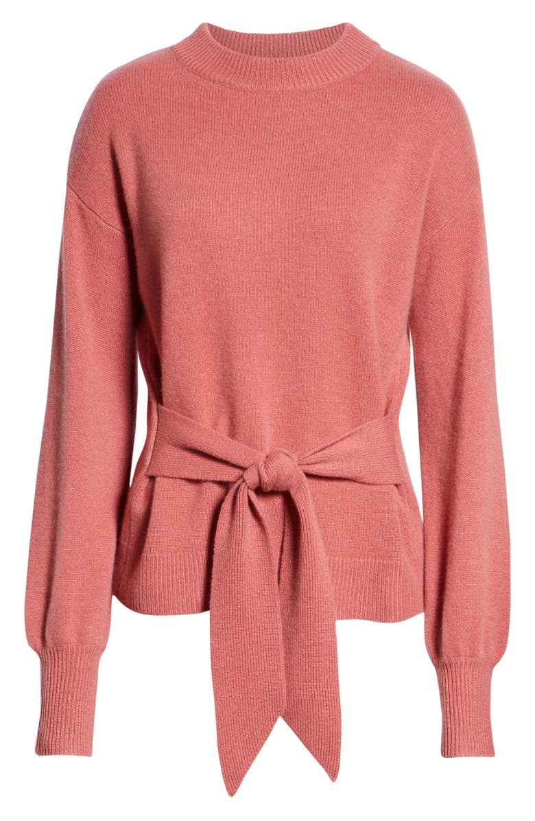 Halogen<sup>®</sup> x Atlantic-Pacific Wool and Cashmere Blend Tie Sweater, Alternate, color,