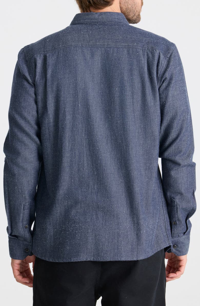 Roark Scholar Organic Cotton Chambray Button-Down Shirt, Alternate, color, Black