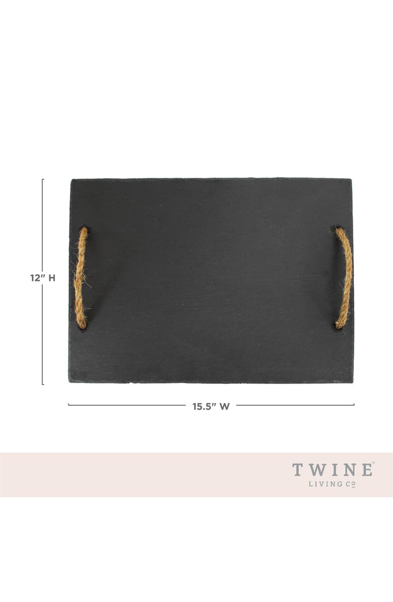 TWINE Slate Cheese Board with Rope Handles, Alternate, color, Black