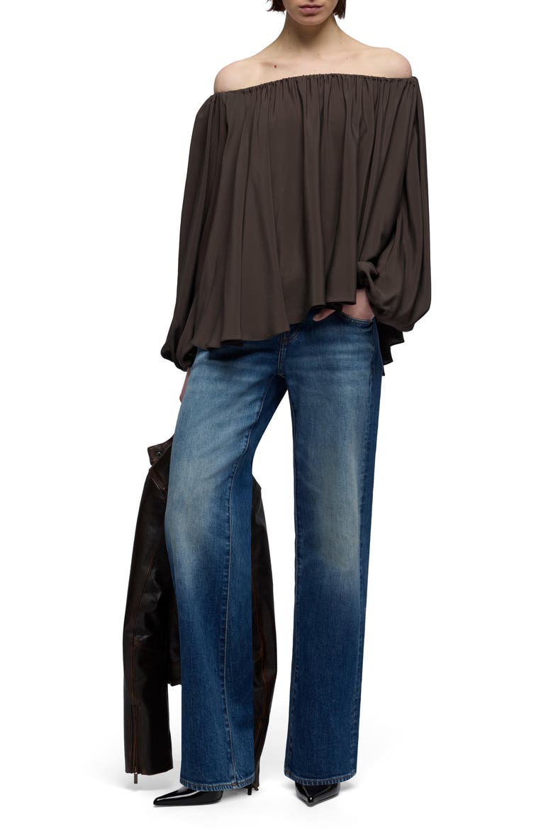 Low Rise Relaxed Straight Leg Jeans, Alternate, color, BLUE CORE