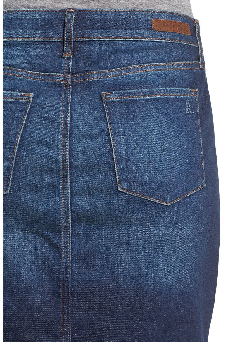 'Penny' Denim Pencil Skirt, Alternate, color, DEL RAY