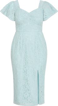 City Chic Maisie Flutter Sleeve Lace Dress