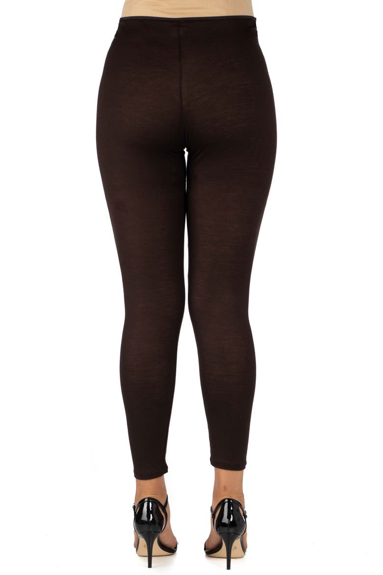 Maternity Stretch Ankle Length Leggings, Alternate, color, Brown
