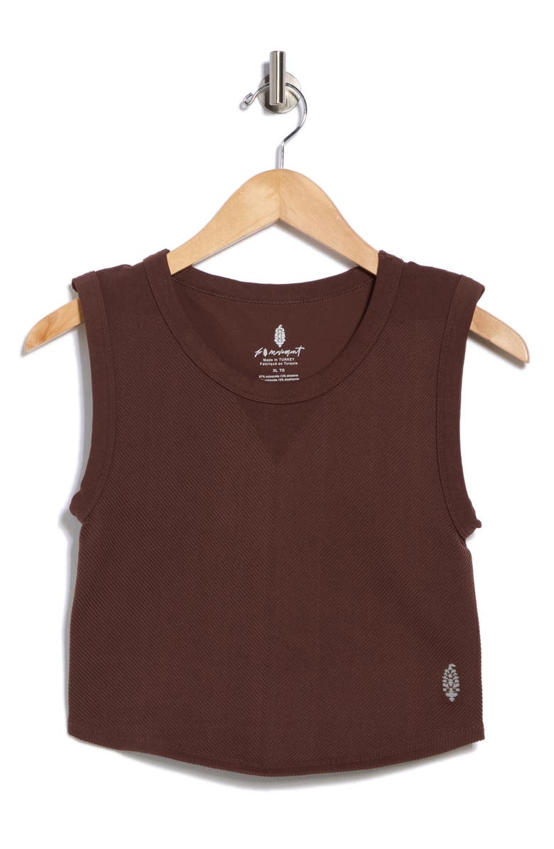 Free People FP Movement Free Throw Crop Muscle Tank Top, Main, color, Cocoa