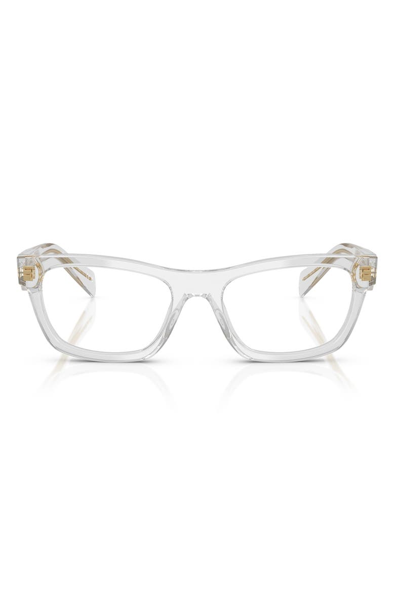 Prada 54mm Butterfly Optical Glasses, Main, color, Transparent Grey