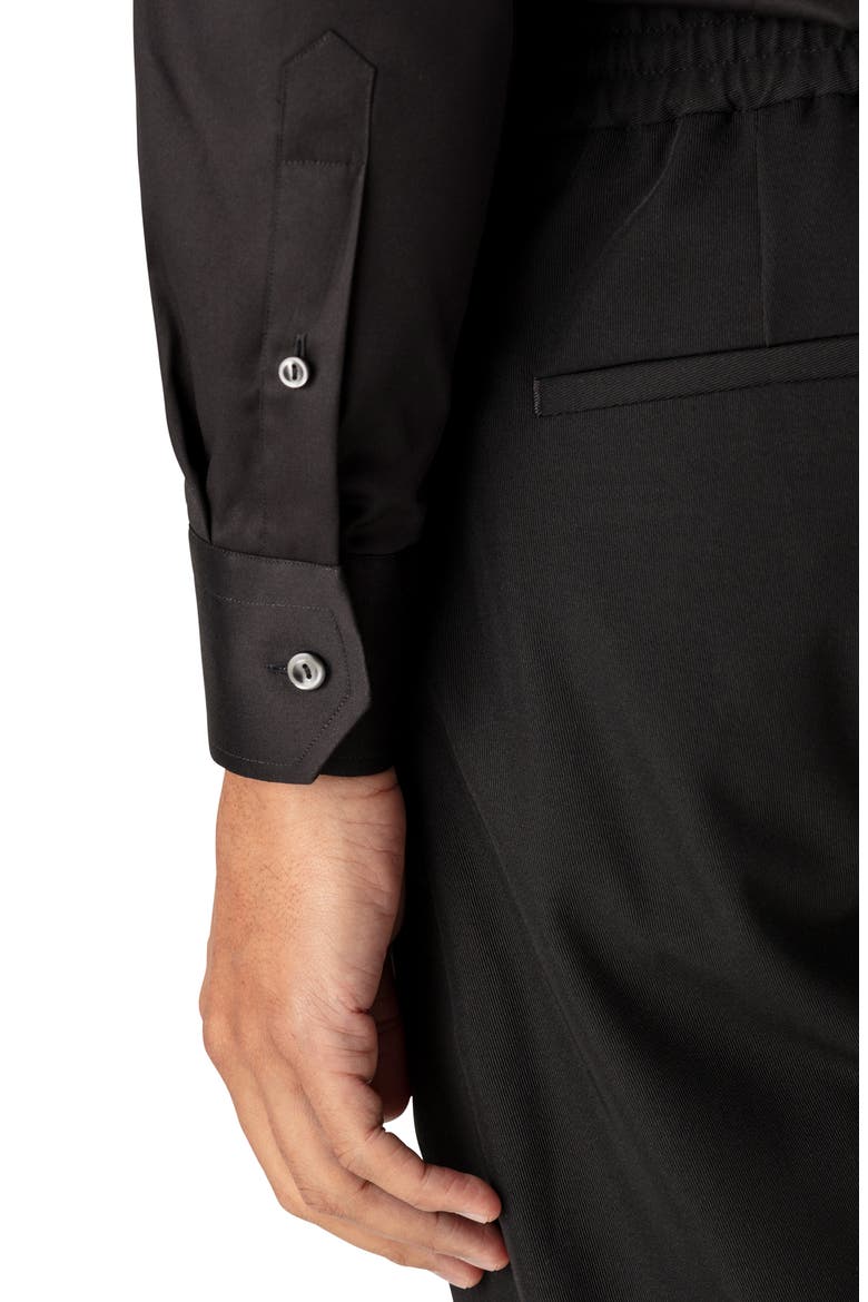 Contemporary Fit Twill Dress Shirt, Alternate, color, BLACK