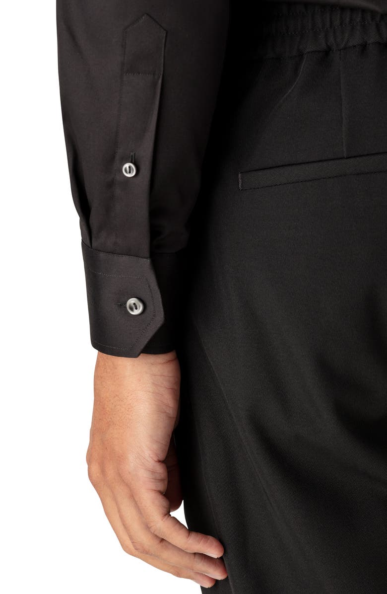 Eton Contemporary Fit Twill Dress Shirt, Alternate, color, Black
