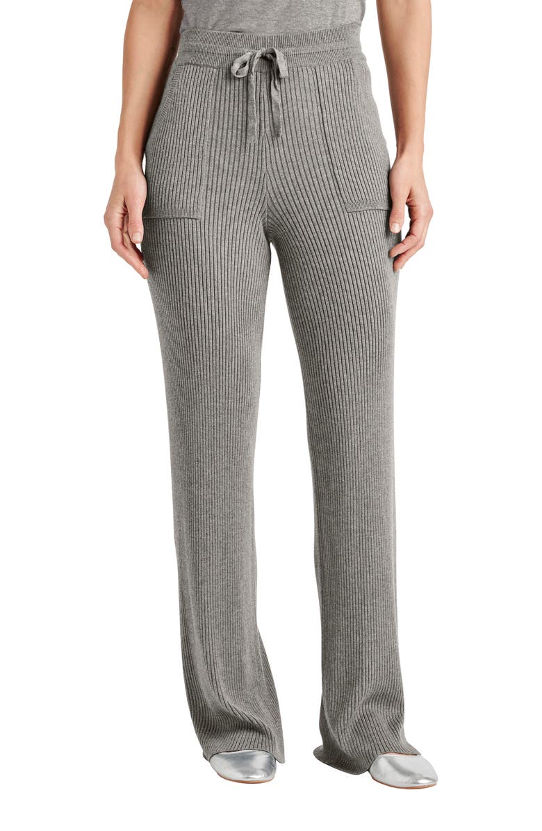 Splendid Georgie Rib Pants, Main, color, Heather Grey
