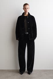 COS Flocked-Denim Barrel-Leg Pants