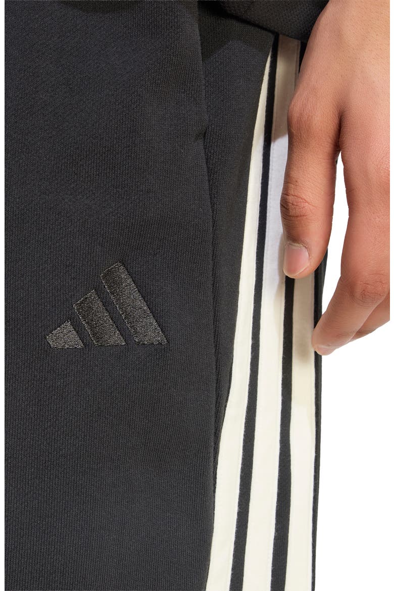 3-Stripes Fleece Sweatpants, Alternate, color, BLACK/ OFF WHITE