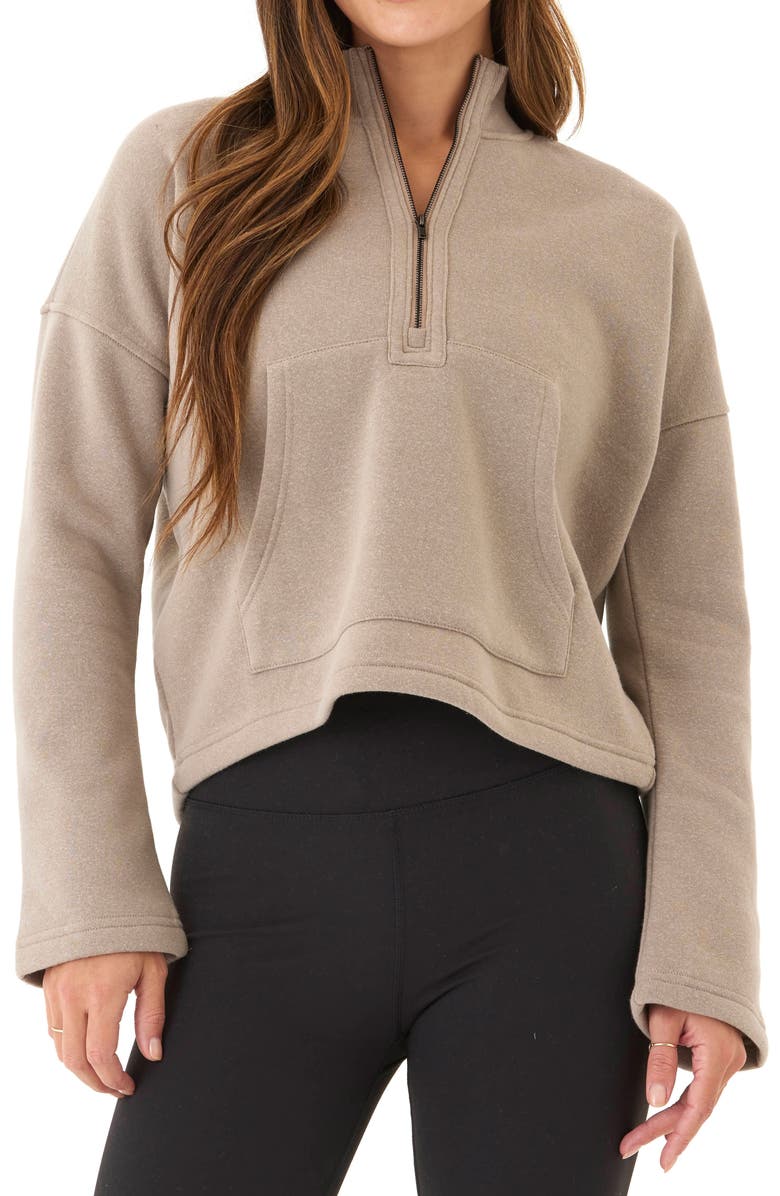 Threads 4 Thought Nikki Triblend Half Zip Sweatshirt, Main, color, 
