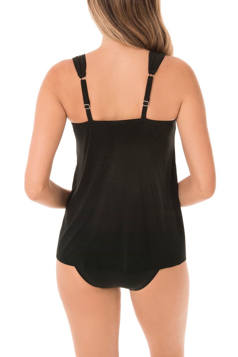 Razzle Dazzle Underwire Tankini Top, Alternate, color, BLACK