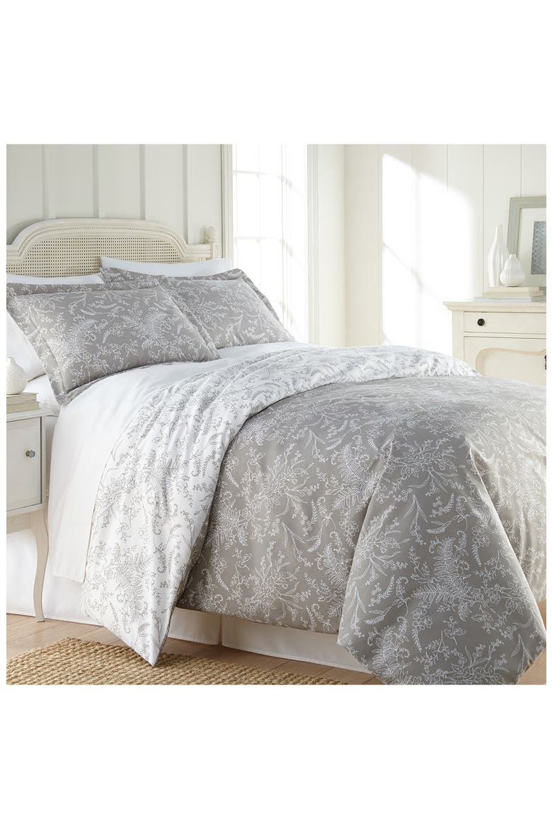 Winter Brush Duvet Set, Main, color, STEEL GREY
