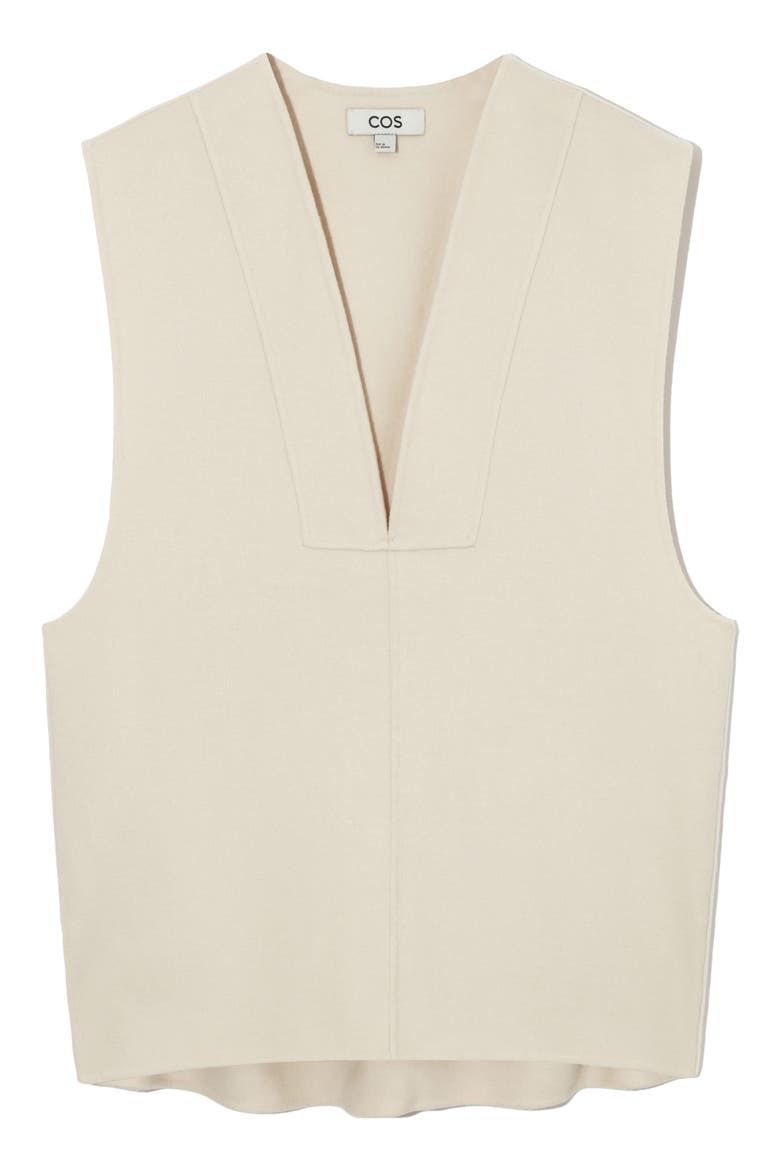 Oversize V-Neck Wool Vest, Alternate, color, BEIGE