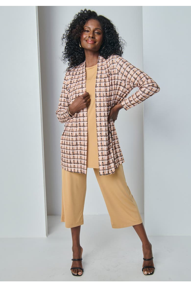 Stretch Knit Open Front Knit Topper, Alternate, color, CAMEL MIXED ANIMAL