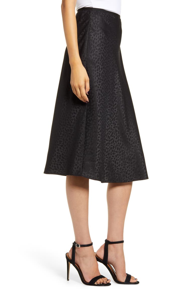 Bias Jacquard Skirt, Alternate, color, BLACK