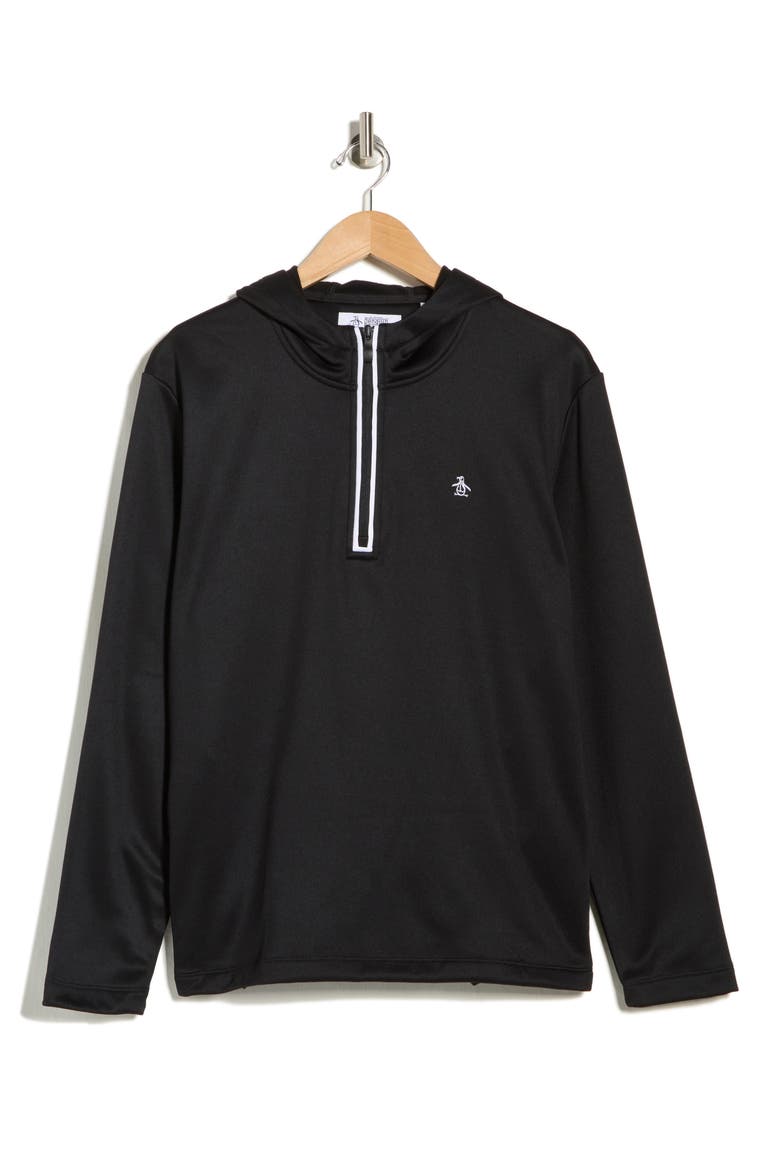 Long Sleeve Half-Zip Fleece Pullover Hoodie, Alternate, color, CAVIAR