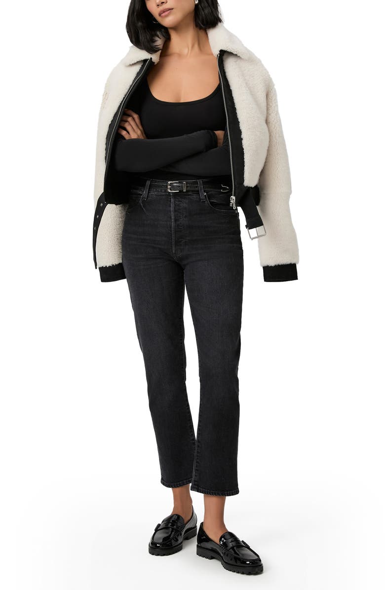 PAIGE Billy High Waist Crop Straight Leg Jeans, Alternate, color, Solar Black