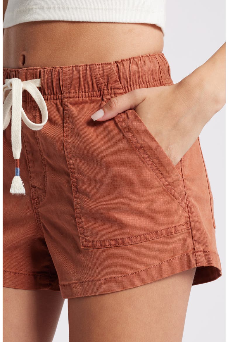 Lil Trooper Tie Waist Shorts, Alternate, color, RUSSET
