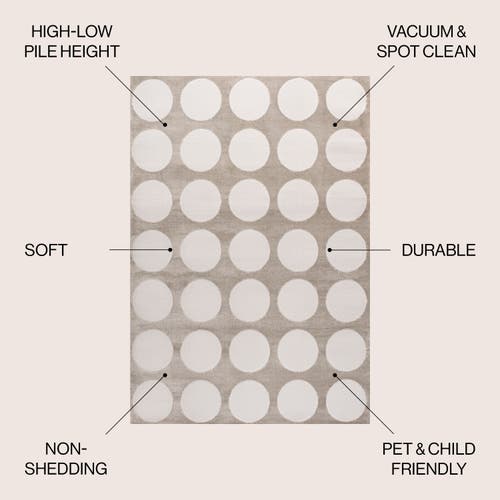 Jonathan Y Adrian Modern Geometric Circle Dot High-low Area Rug In Beige/cream