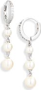 Nadri Shine Faux Pearl Linear Drop Earrings