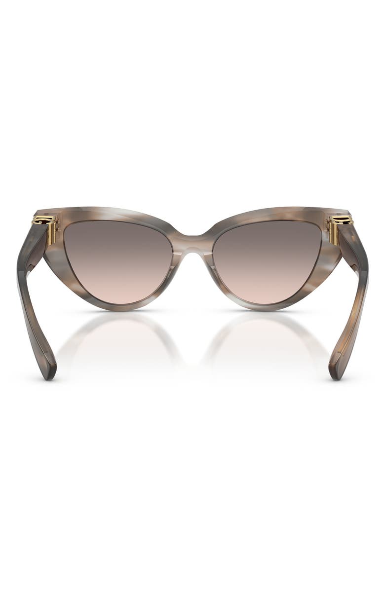 Dolce&Gabbana 52mm Polarized Cat Eye Sunglasses, Alternate, color, Striped Grey