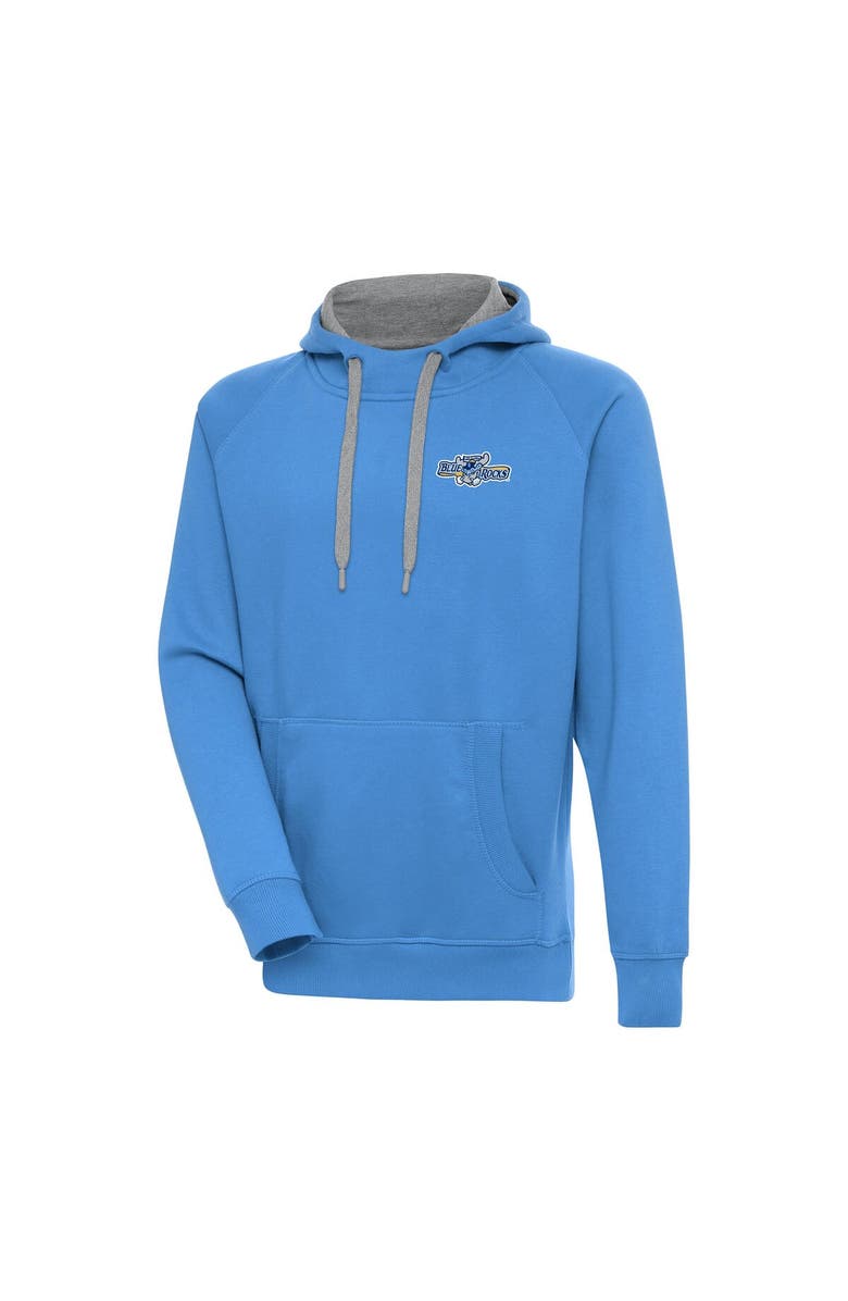 ANTIGUA Men's Antigua Powder Blue Wilmington Blue Rocks Victory Pullover Hoodie, Main, color,