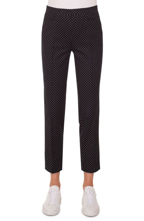 Akris Punto Franca Polka-dot Stretch Polka-dot Pants In Black/cream