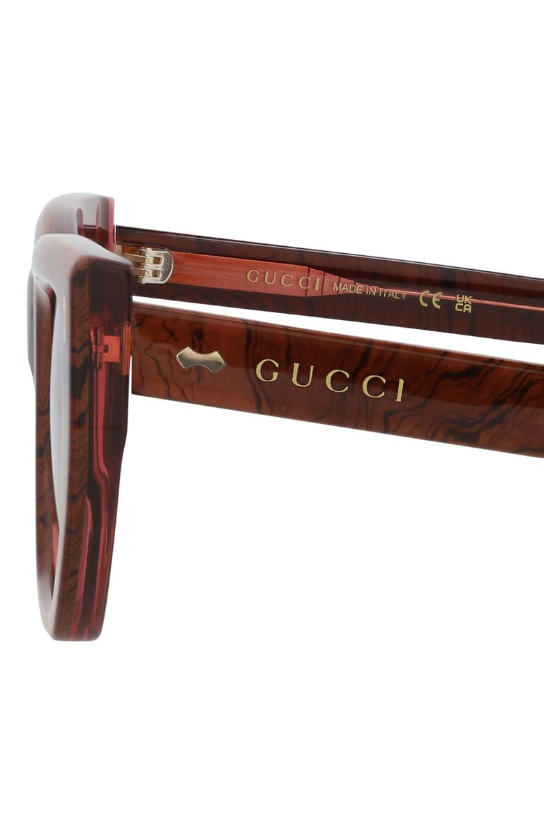Gucci 53mm Cat Eye Sunglasses, Alternate, color, Pink Pink Brown