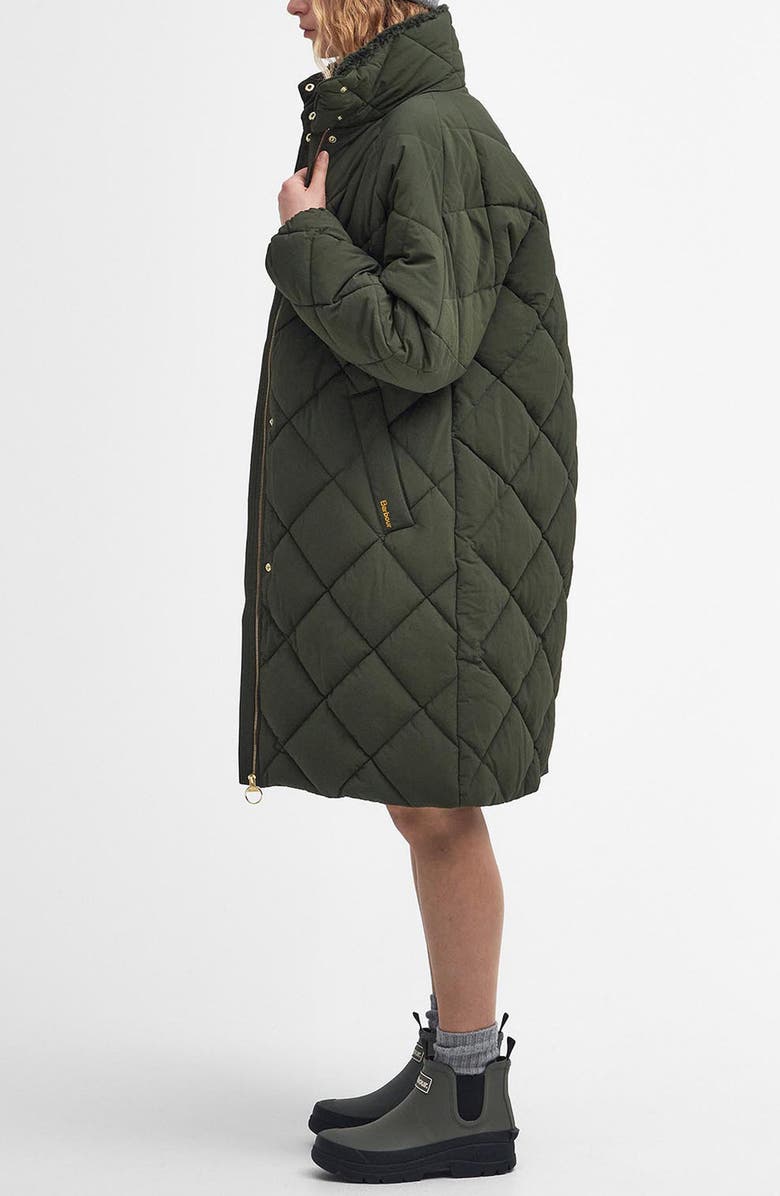 Barbour Bearnie Faux Shearling Lined Collar Puffer Jacket, Alternate, color, 