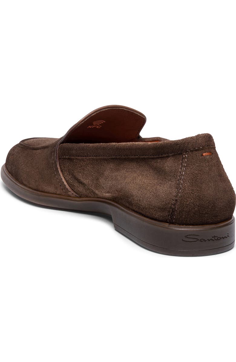 Santoni Suede Apron Toe Loafer, Alternate, color,